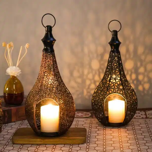 Bougeoir en metal marocain