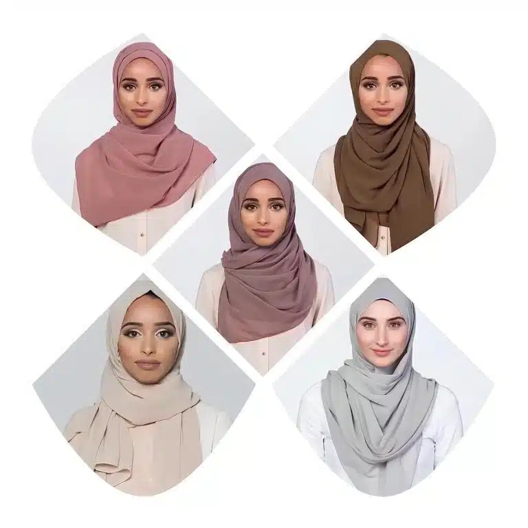 Hijab mousseline de soie bleu