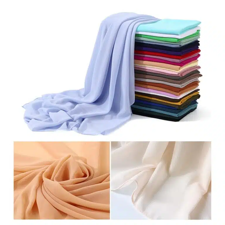 Hijab mousseline de soie bleu
