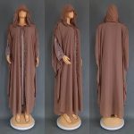 Abaya à volants de cérémonie - Taupe