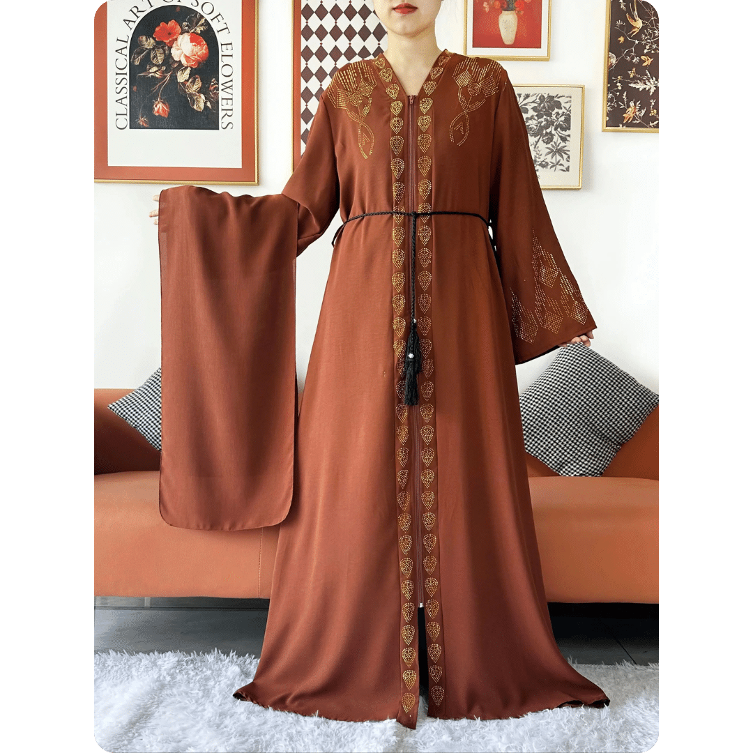 Abaya Brodée Style Kimono 1