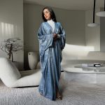 Satijnen abaya - Blauw
