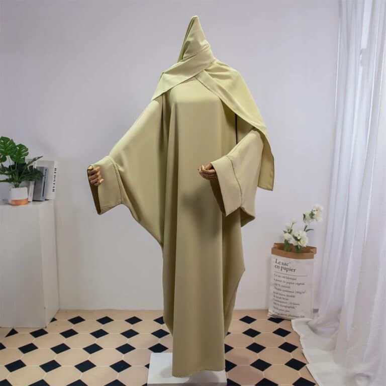 abaya jaune moutarde