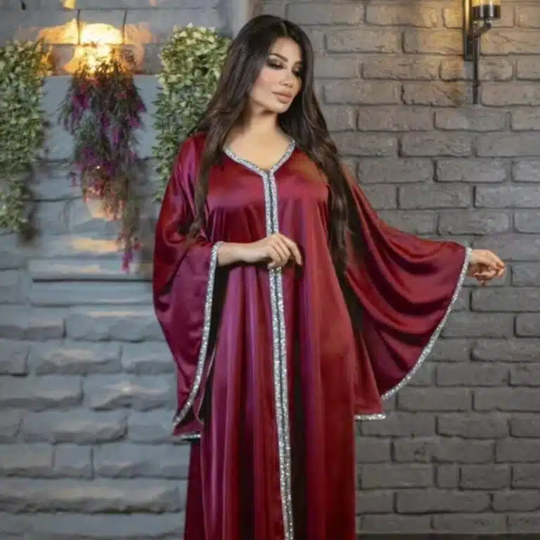 Modern satin abaya for women