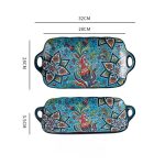 Talerz w ryby w stylu boho – cyjan