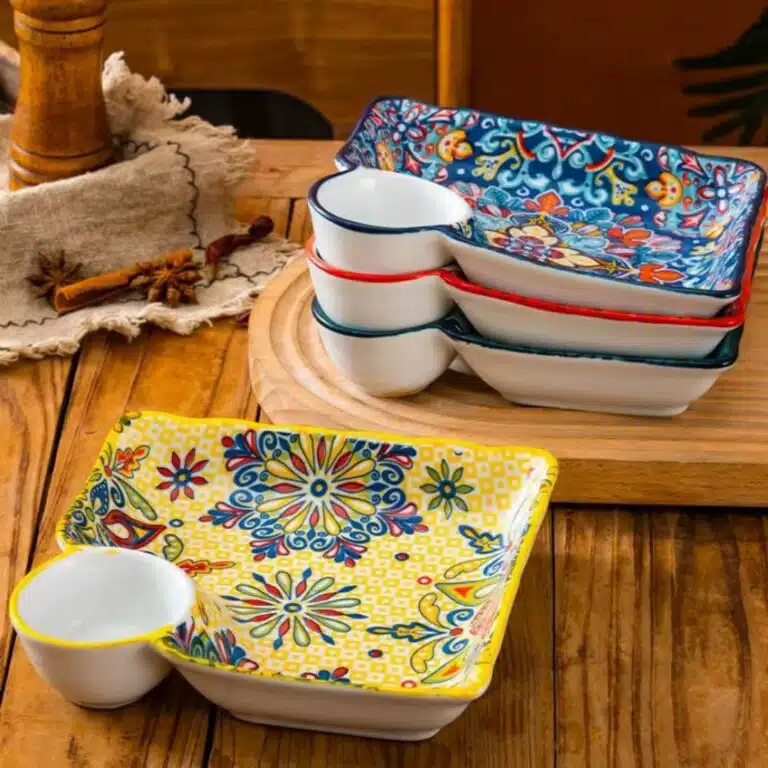 Assiette compartimentée en porcelaine