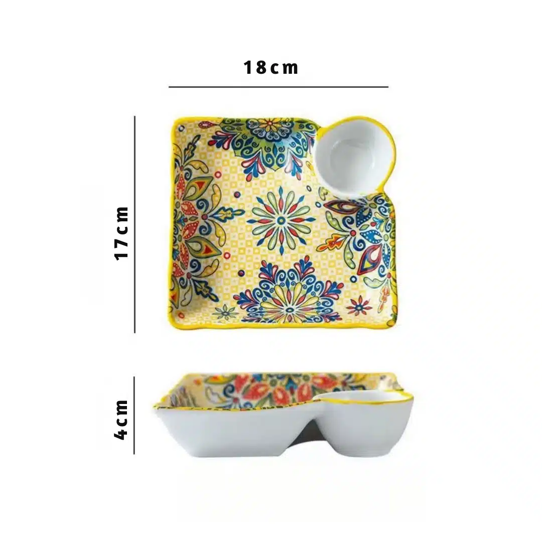 Assiette compartimentée en porcelaine