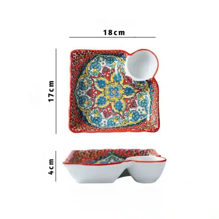 Assiette compartimentée en porcelaine