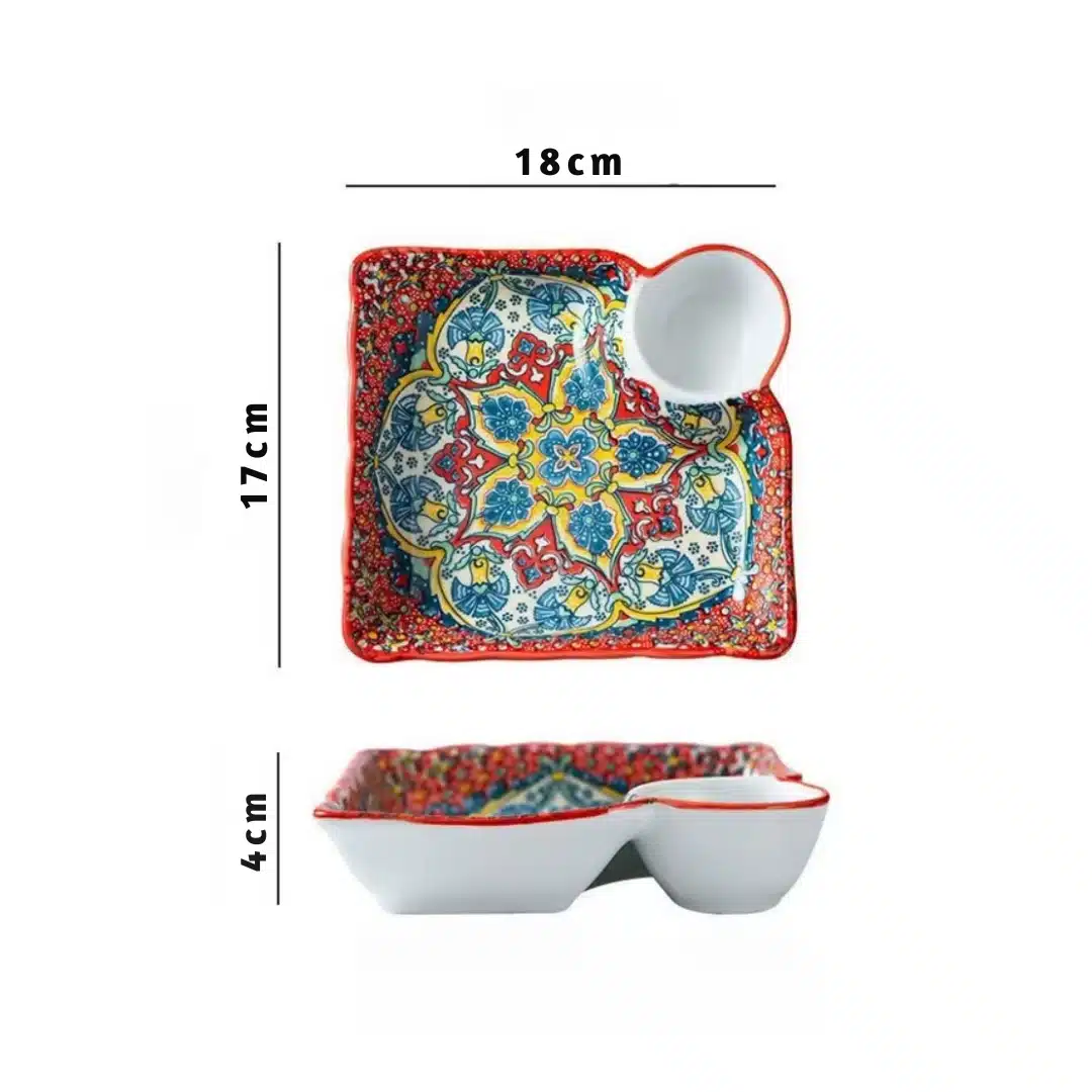 Assiette compartimentée en porcelaine