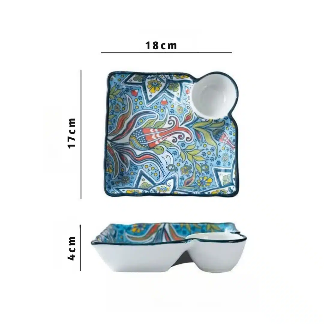 Assiette compartimentée en porcelaine