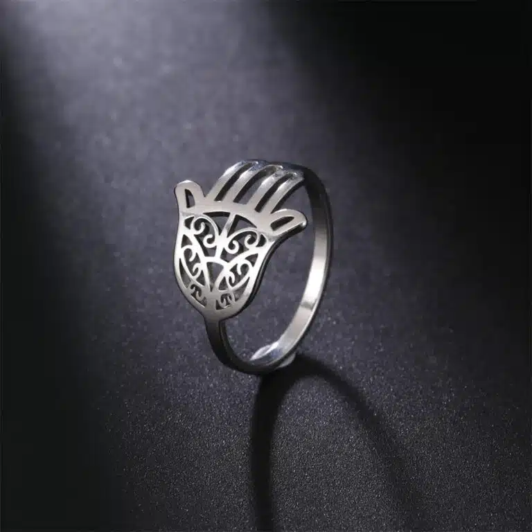 Bague main de Fatma en acier inoxydable