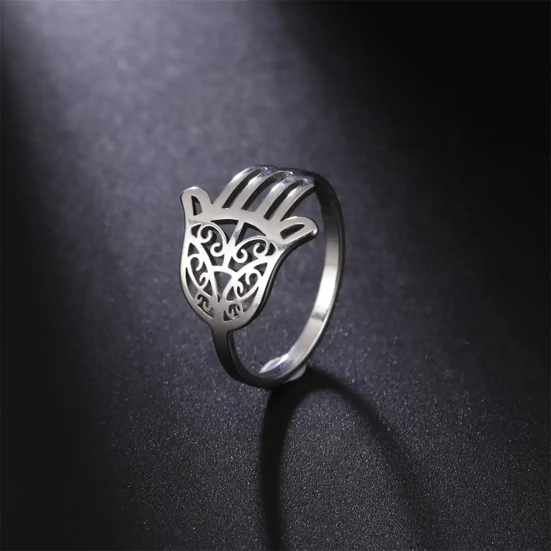 Bague main de Fatma en acier inoxydable