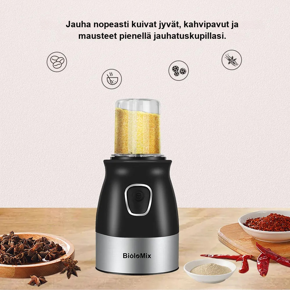Biolomix 3-in-1 -monitoimikone ja tehosekoitin