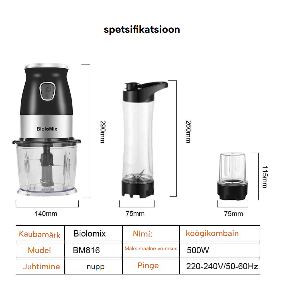 Biolomix 3-ühes blender-köögikombain