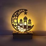 Vela LED de madeira do Eid