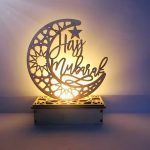 Vela LED de madeira do Eid
