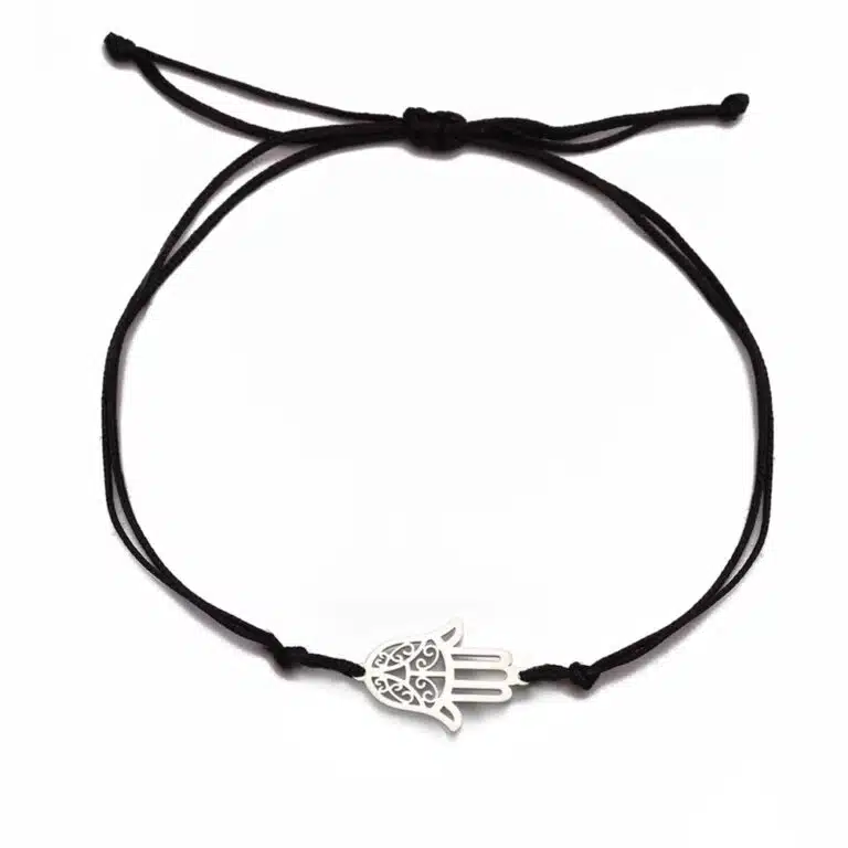 Bracelet cordon main de Fatma - Noir