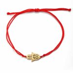 Bracelet cordon main de Fatma - Rouge