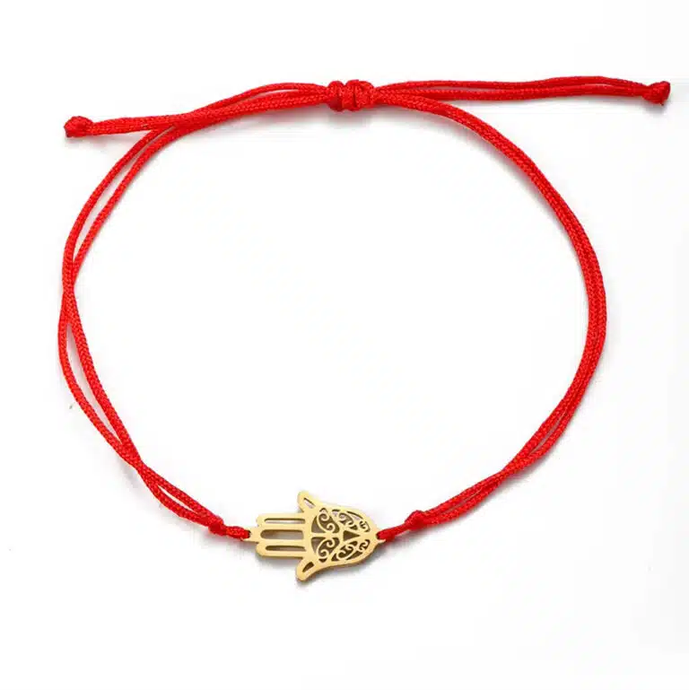 Bracelet cordon main de Fatma - Rouge