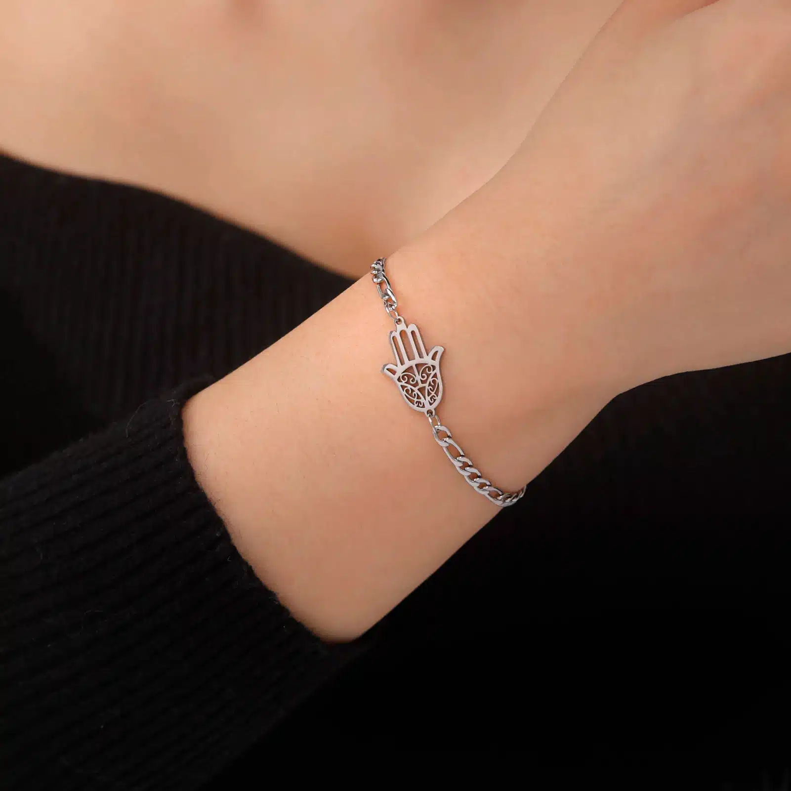Bracelet main de Fatma en acier inoxydable