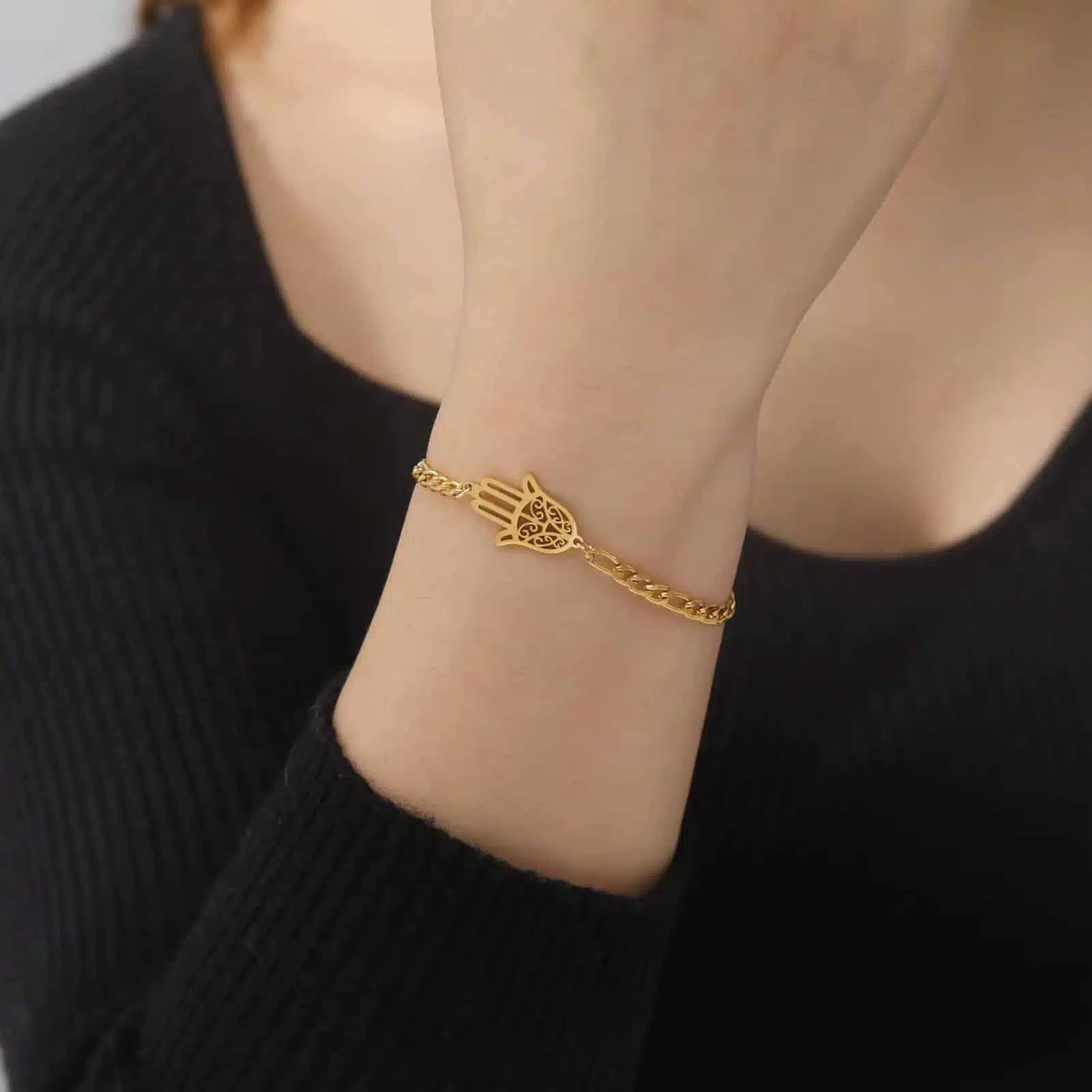 Bracelet main de Fatma en acier inoxydable