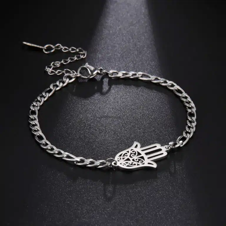 Bracelet main de Fatma en acier inoxydable - Argent