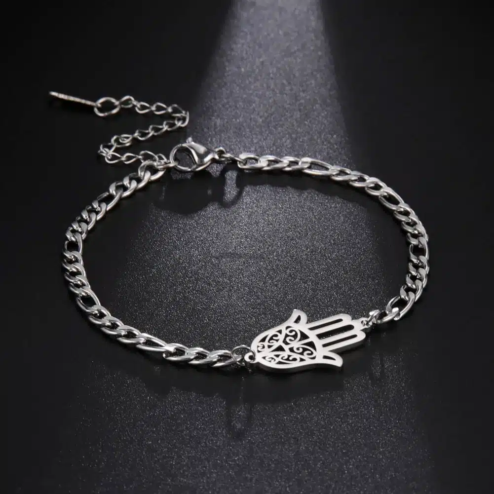 Bracelet main de Fatma en acier inoxydable - Argent