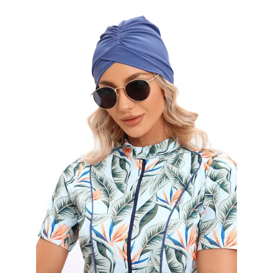 Burkini femme court motifs floraux