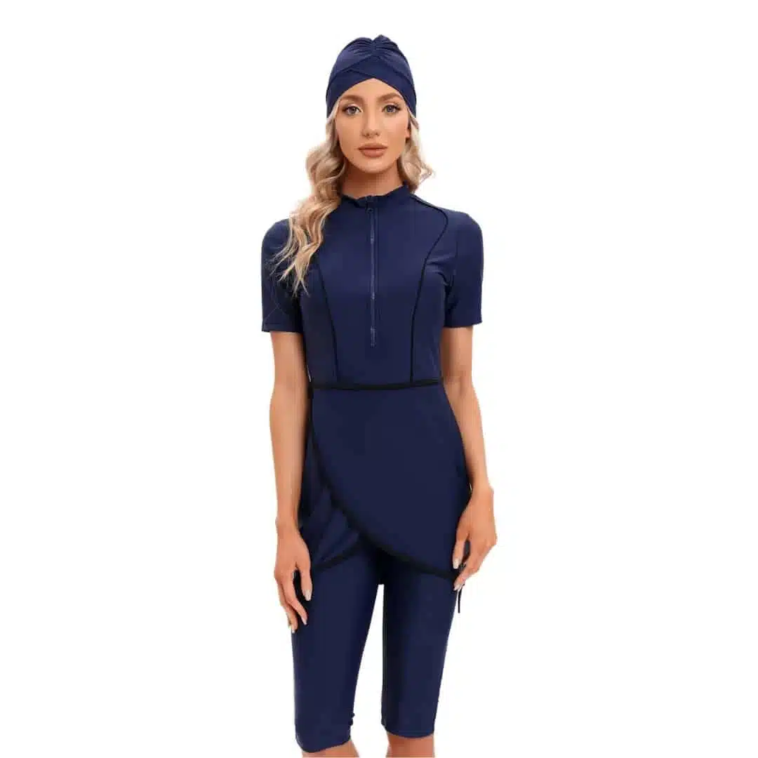 Burkini femme sans manche bleu foncé