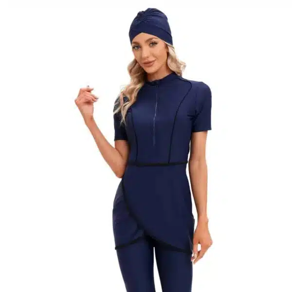 Burkini femme sans manche bleu foncé