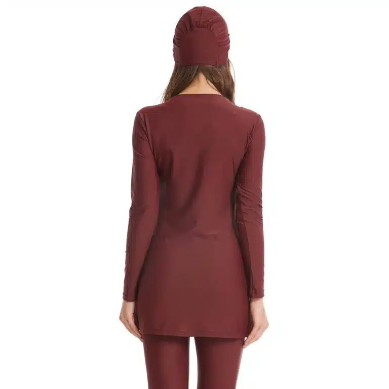Maillot burkini femme bordeaux