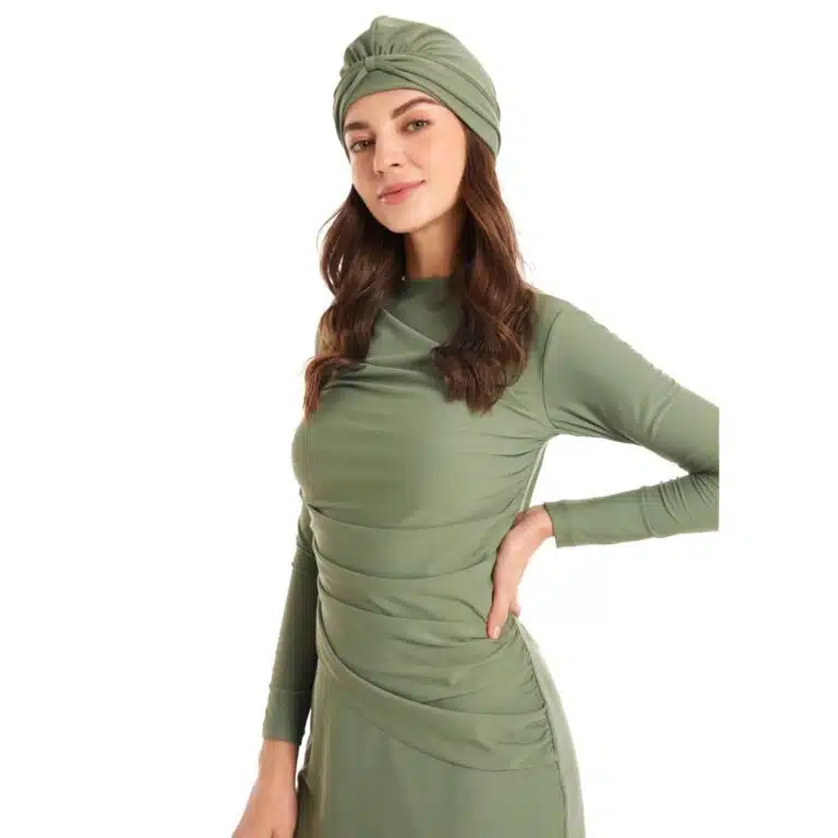 Burkini maillot de bain pour femme voilée vert olive
