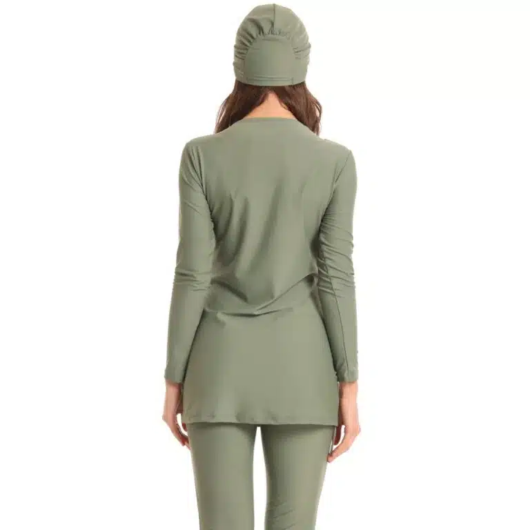 Burkini maillot de bain pour femme voilée vert olive