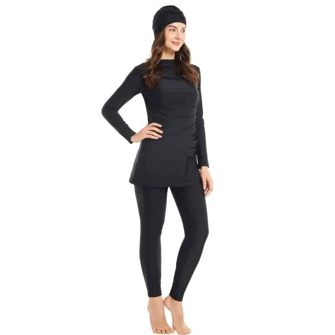 Burkini noir femme trois pièces