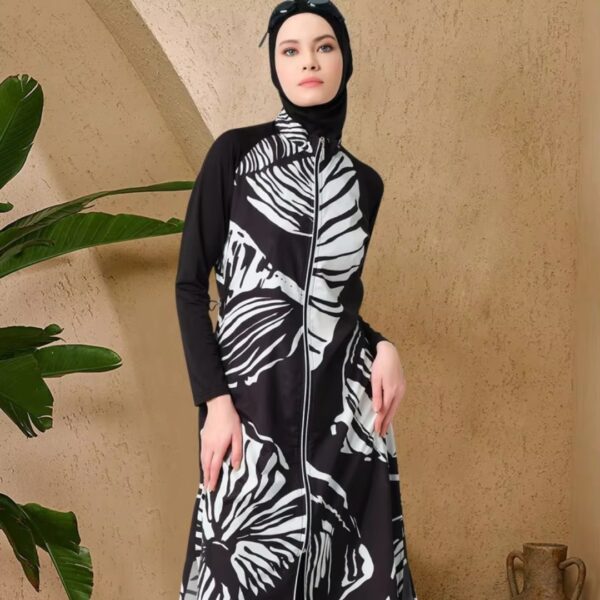 Burkini femme noir imperméable 3 pièces