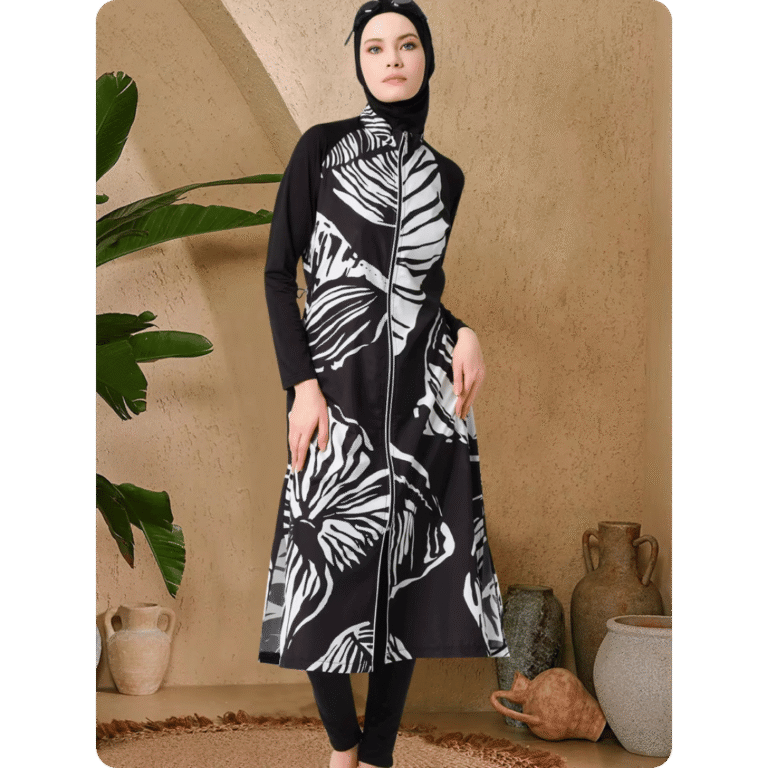 Burkini femme noir imperméable 3 pièces (1)