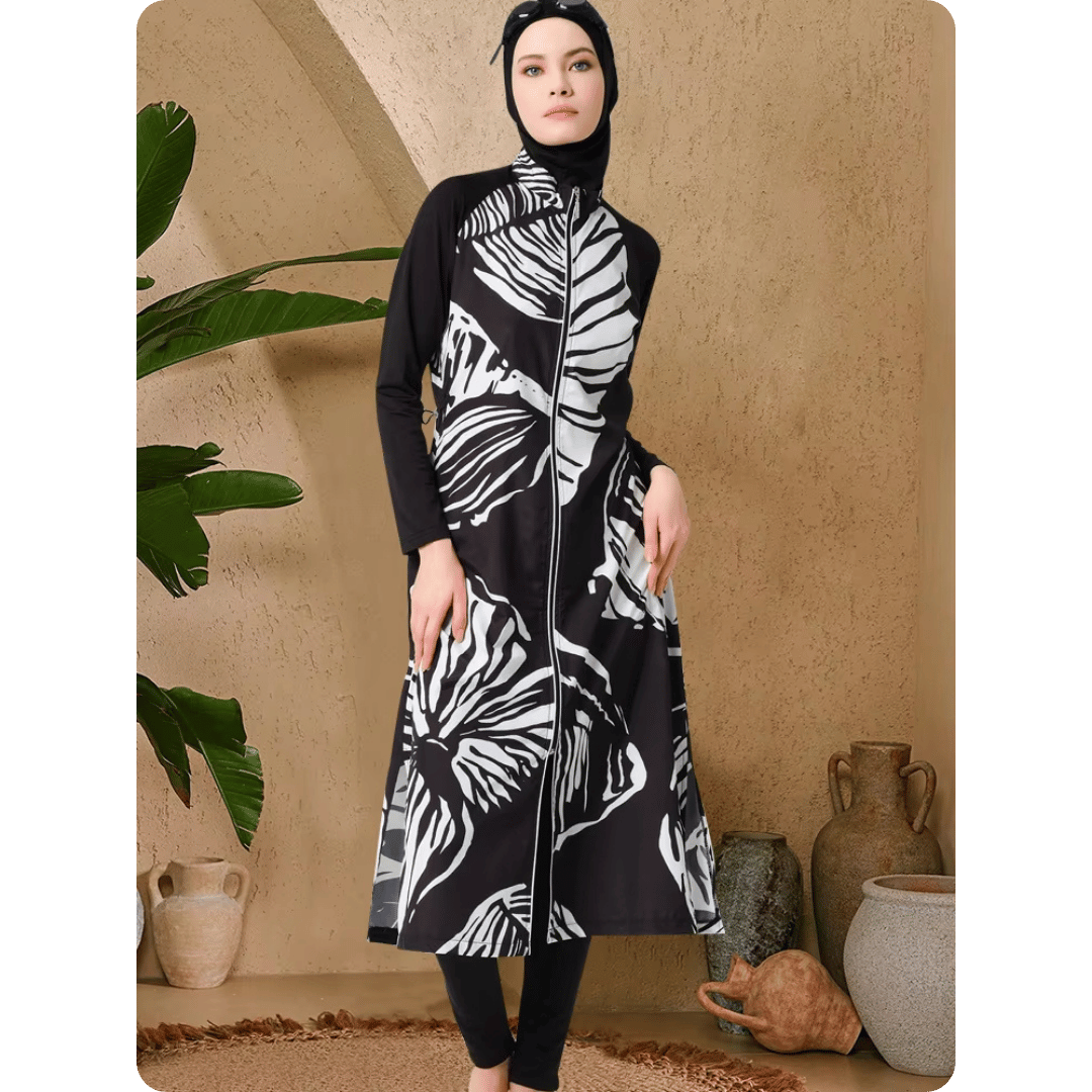 Burkini femme noir imperméable 3 pièces (1)