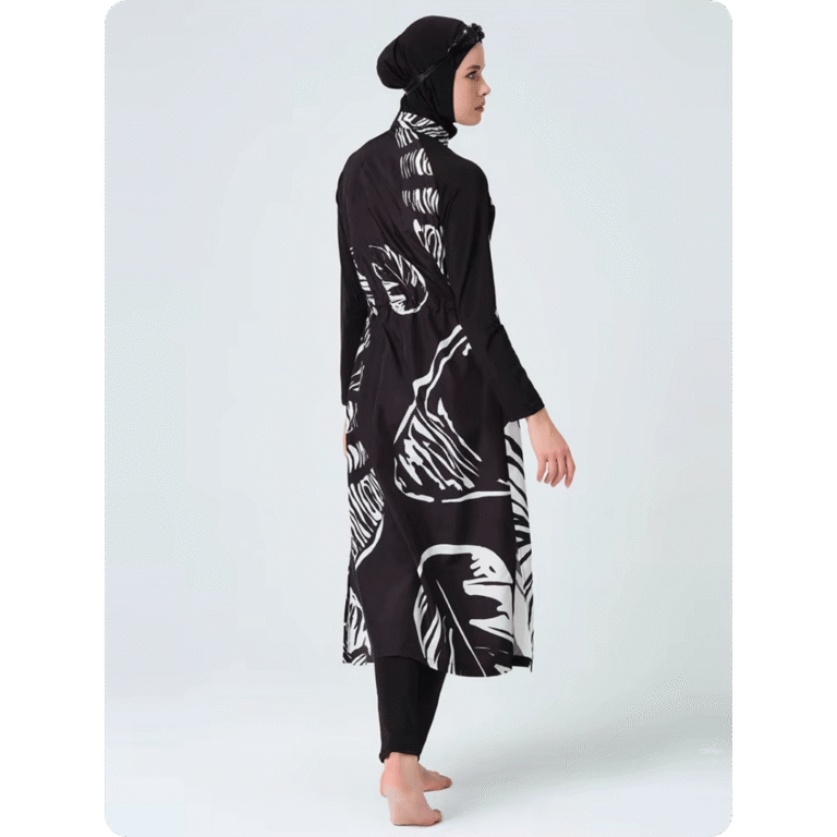 Burkini femme noir imperméable 3 pièces (2)