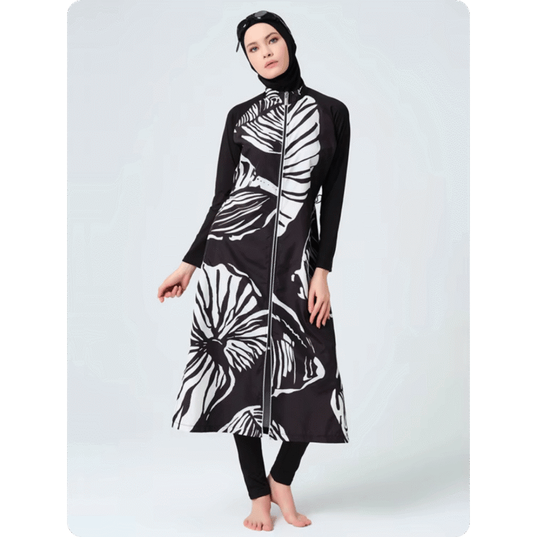 Burkini femme noir imperméable 3 pièces (4)