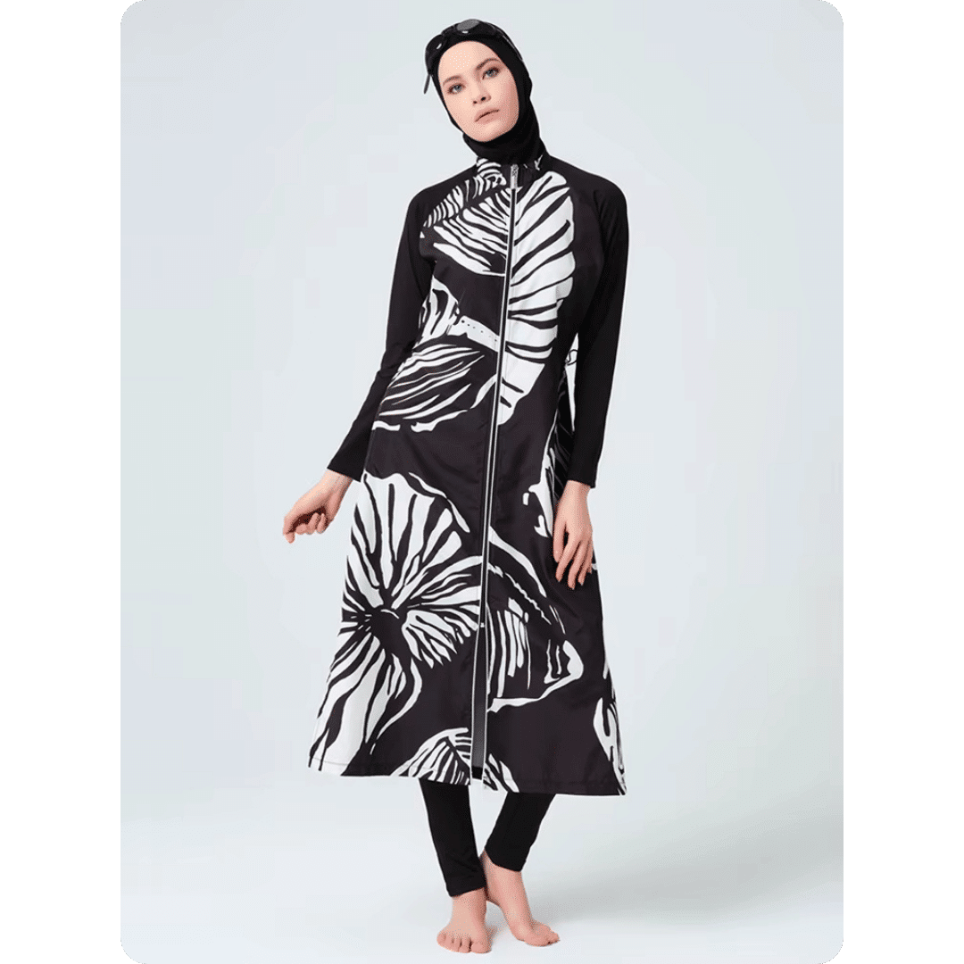 Burkini femme noir imperméable 3 pièces (4)