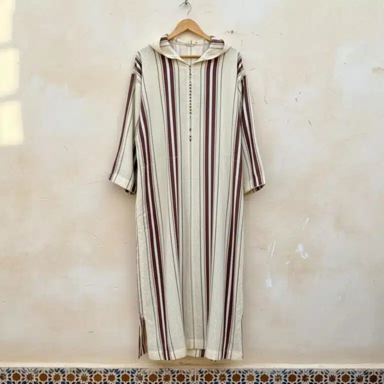 Djellaba marocaine homme à rayure