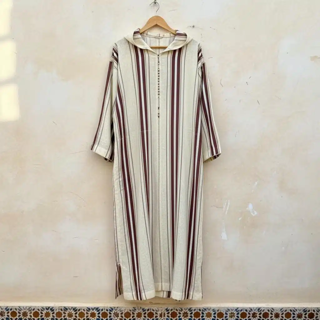 Djellaba marocaine homme à rayure
