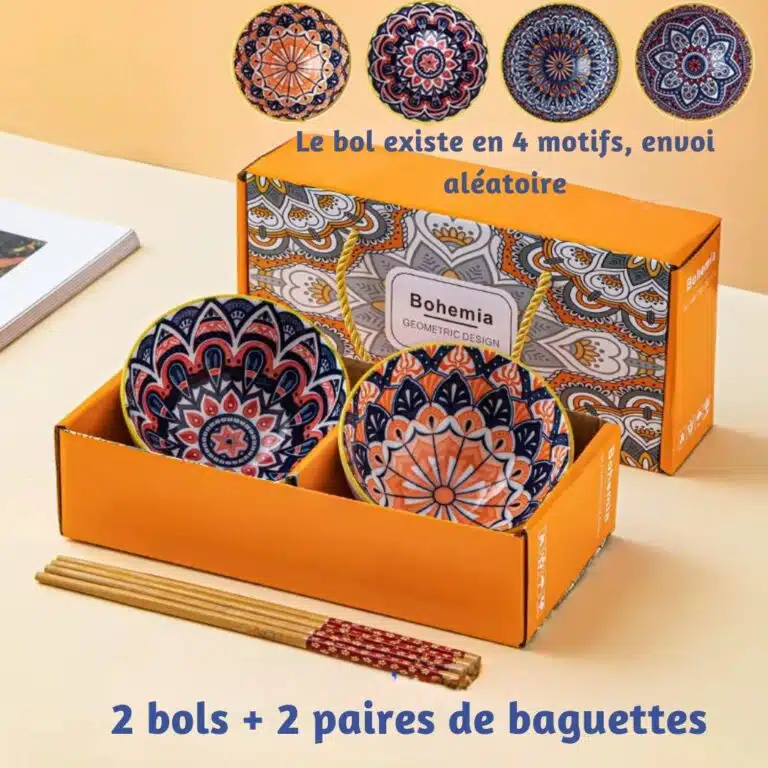 Ensemble de bols en porcelaine bohémien