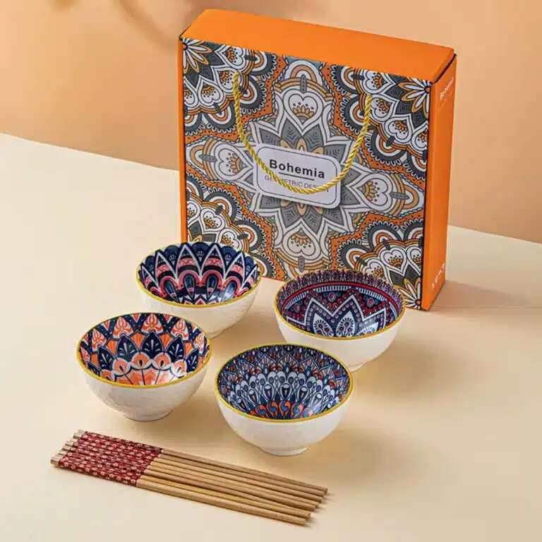 Ensemble de bols en porcelaine bohémien