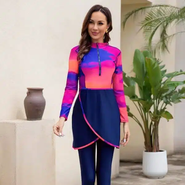 Burkini pour femme non voilée dégradé flamboyant