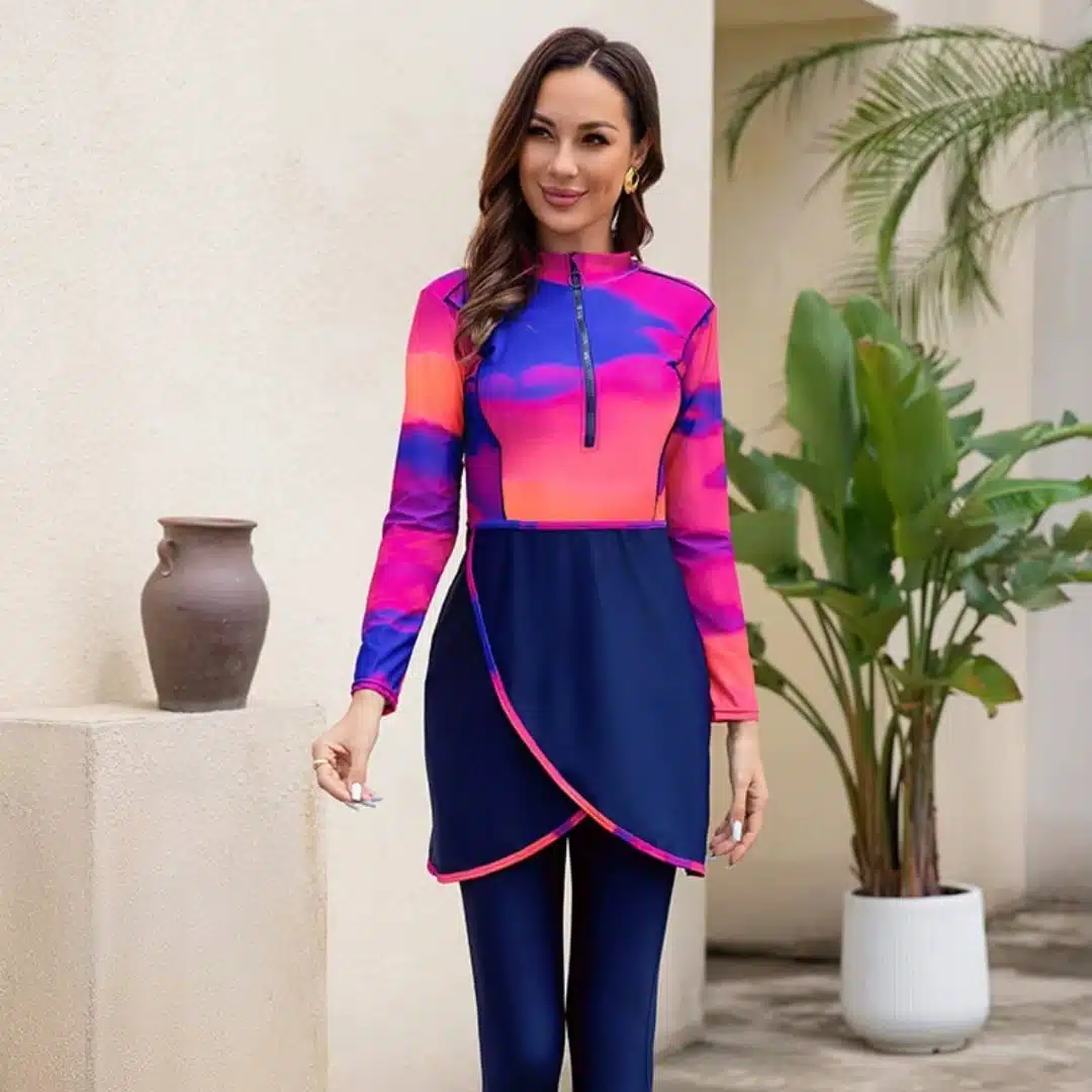 Burkini pour femme non voilée dégradé flamboyant