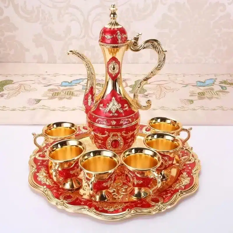 Ensemble théière marocaine - Rouge
