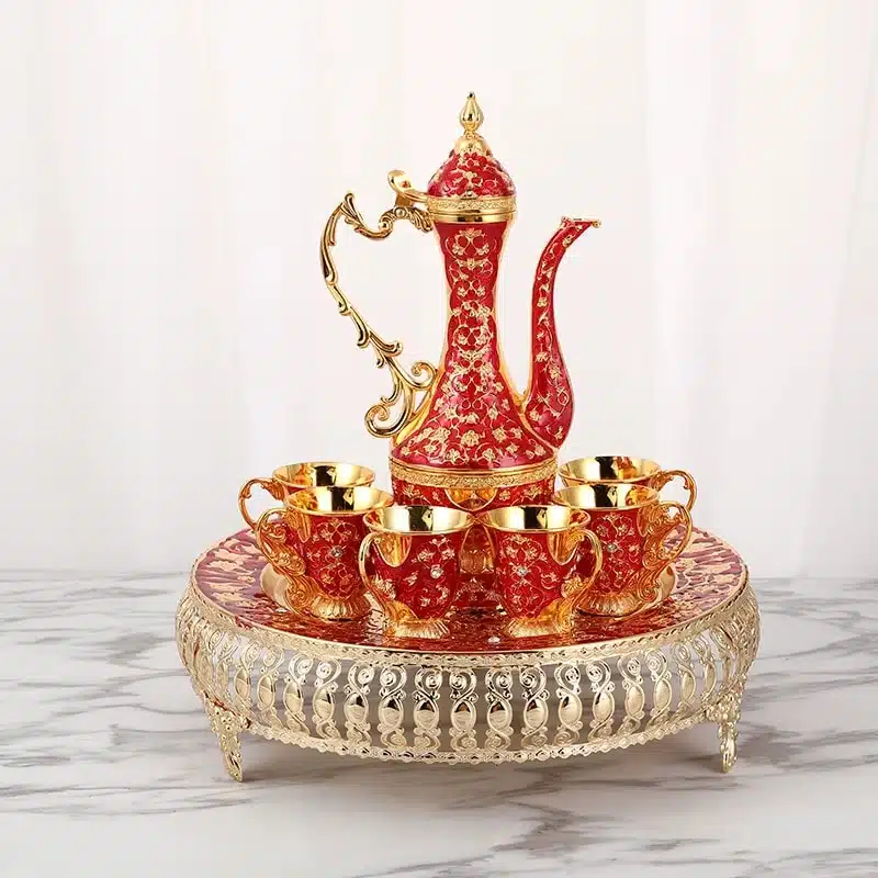 Ensemble verre à thé marocain - Rouge