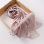 Foulard islamique femme en soie tons rosés - Rose poudré