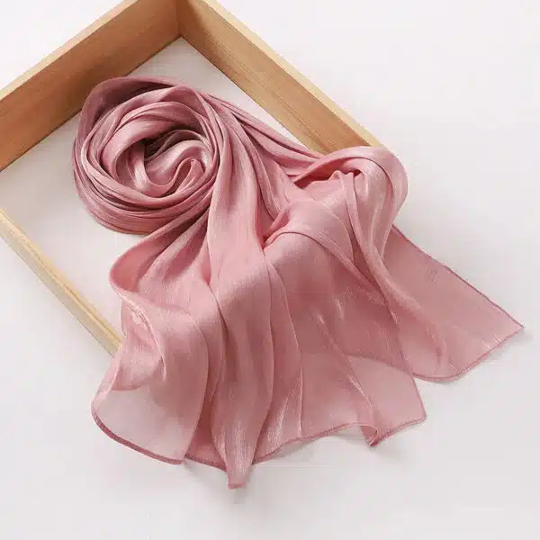 Foulard islamique femme en soie tons rosés